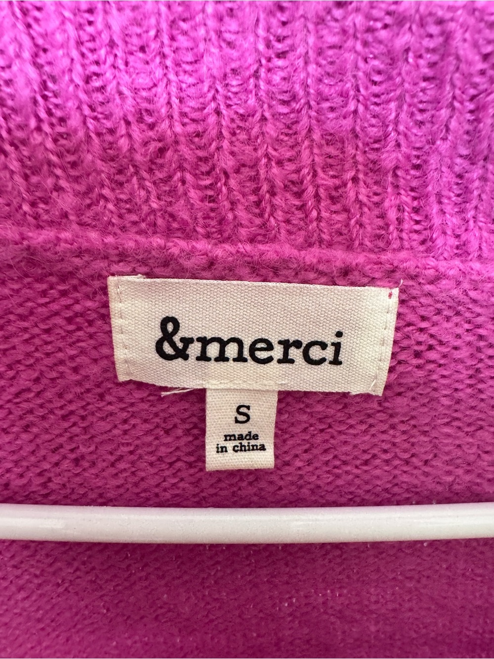 CHIC MOMENT &merci OFF SHOULDER KNIT SWEATER IN VIOLET SIZE SMALL - Picture 3 of 8